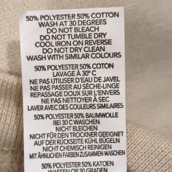 Nasty Gal Sand Neutral New York Embroidered Pullover Fleece Sweatshirt Medium - Picture 5 of 6